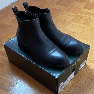 Lauren Ralph Lauren Black Leather Chelsea Ankle Boots